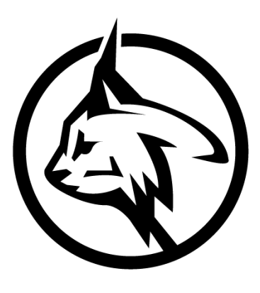 Luchs Trail Logo mit stilisiertem Luchskopf